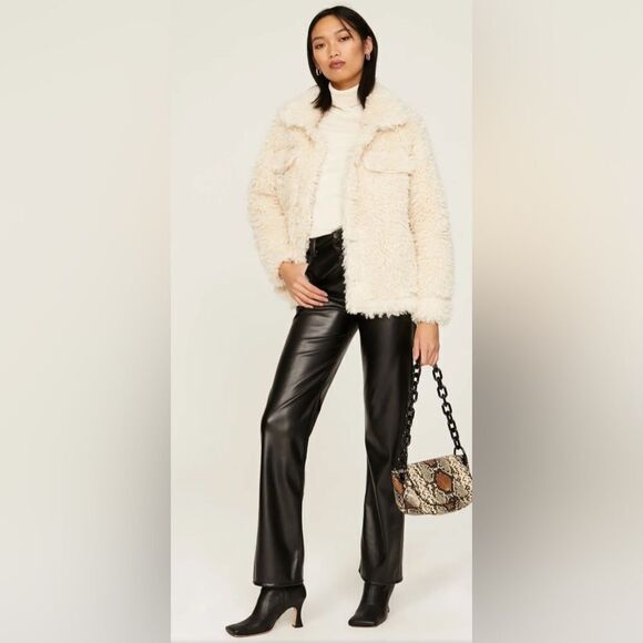 Love, Whit by Whitney Port Cream Sherpa Jacket Size Medium - Picture 2 of 11